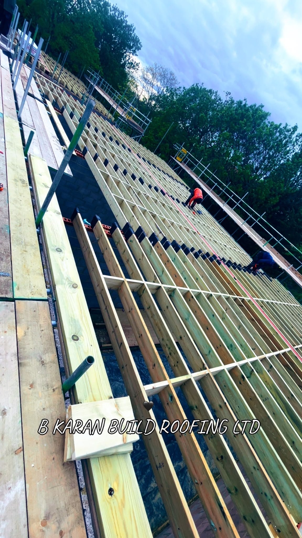Large-Scale Timber Roof Framing in Progress by B KARAN BUILD ROOFING Ltd